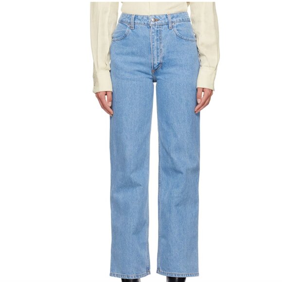 NWT Eckhaus Latta Wide Leg Jeans in True Blue - Picture 1 of 15
